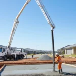 Concrete pumping during site cut to pour service